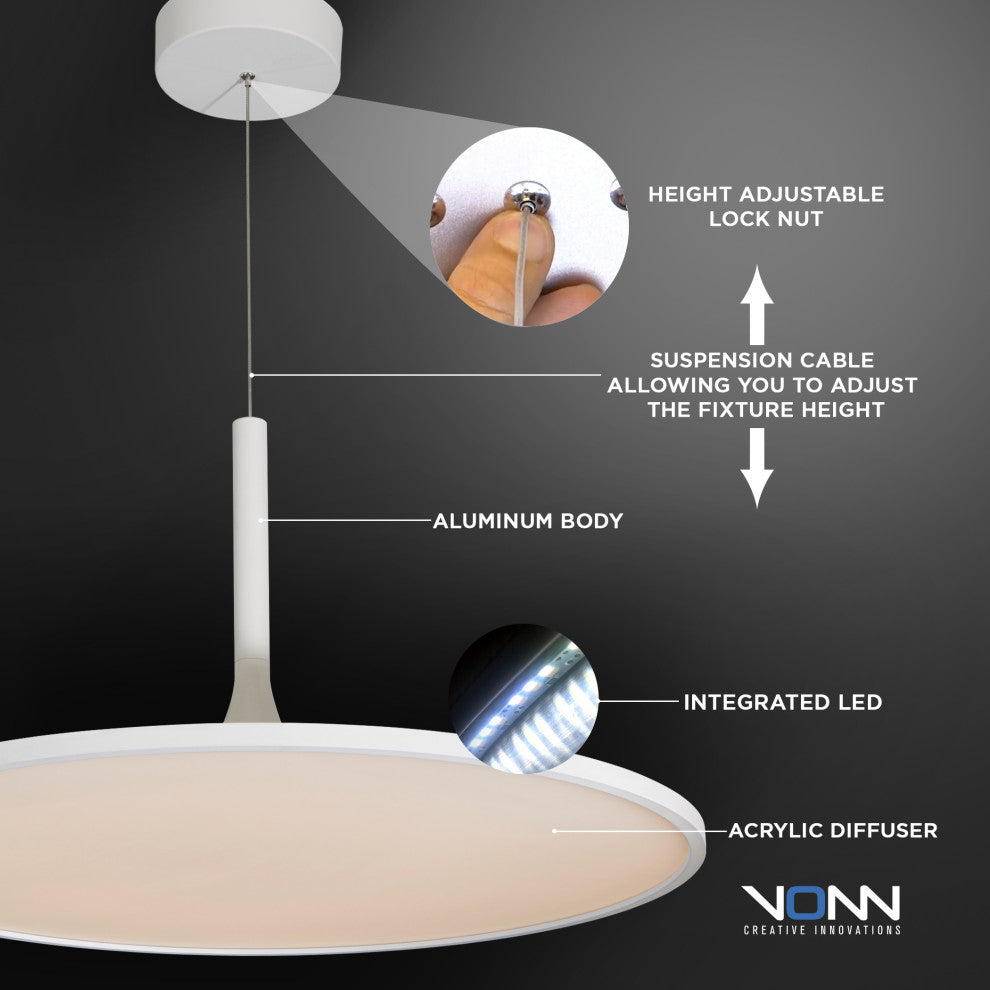 Salm Adjustable LED Chandelier, White