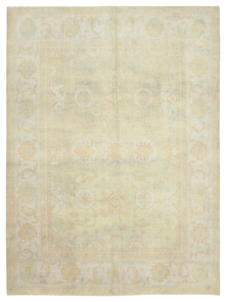 Rug N Carpet - Handwoven Oriental 8' 7" x 11' 7" Soft Beige Oushak Rug