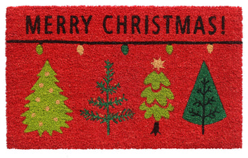 RugSmith Multi Machine Tufted Christmas Tree Merry Christmas Doormat, 18" x 30"