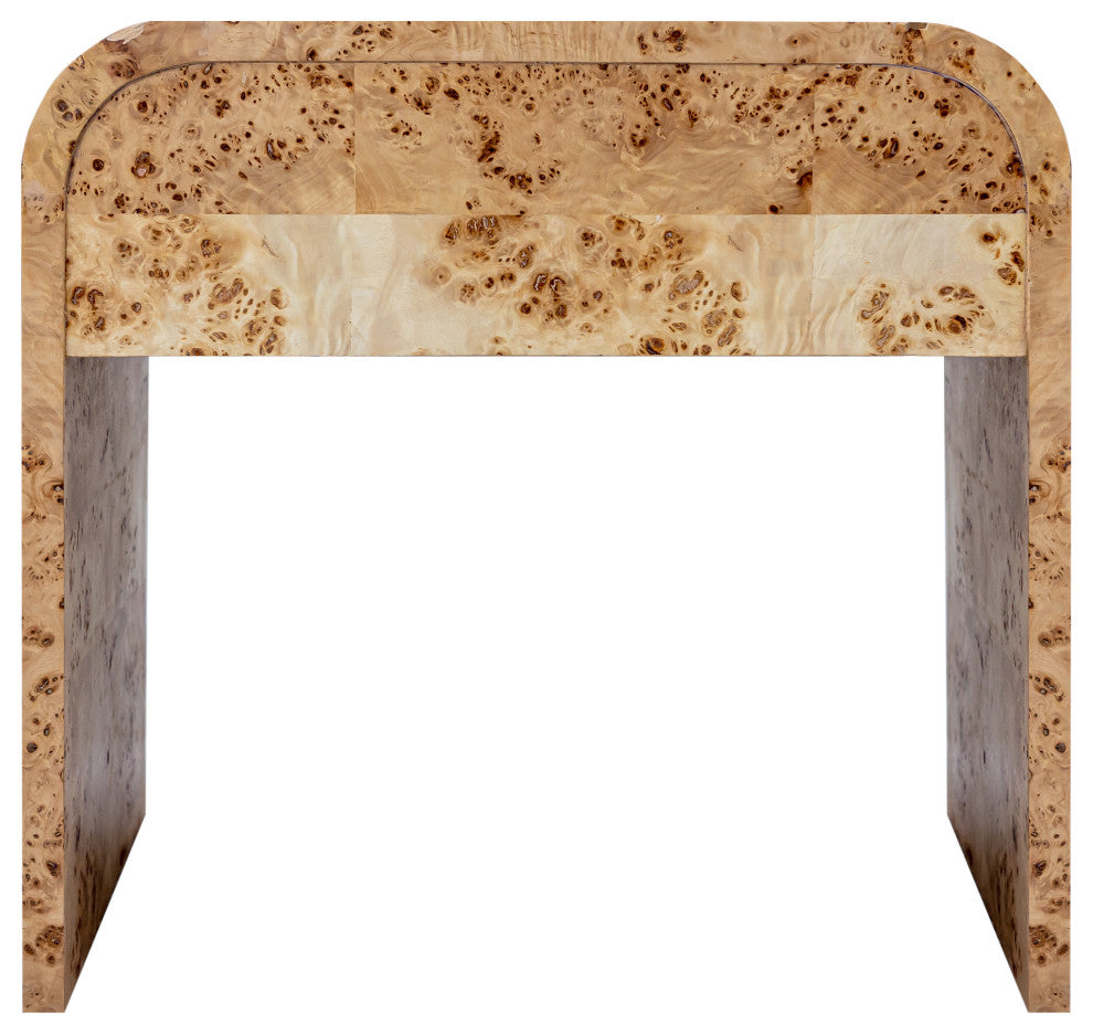 Meridian Furniture Cresthill Nightstand, Ash Burl Wood