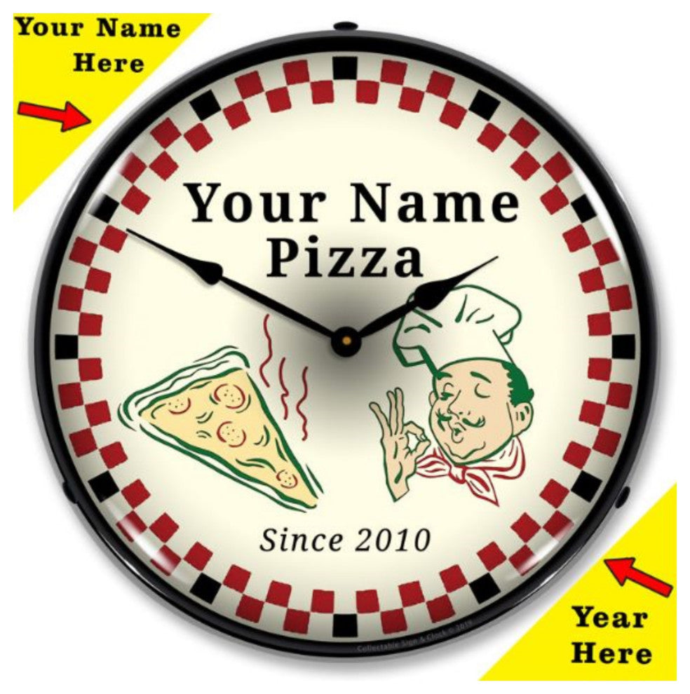 19101023 Add Your Name Pizza Parlor Clock