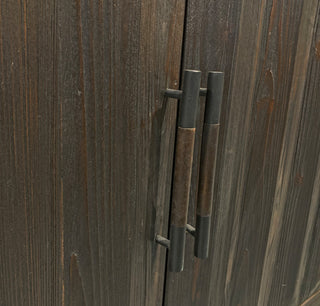 Aliso Peyton 4-Door Sideboard, Reclaimed Pine Wood on Iron Base, Dark Brown