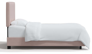 Square Upholstered Bed, Velvet Blush, Full