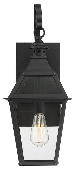 Jackson Black With Gold Highlighted 1-Light Outdoor Sconce, 9x22