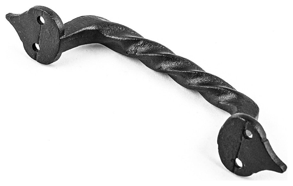 4 Piece Twisted Black Wrought Iron Cabinet Door Drawer Pull 5 7/8" Total Length