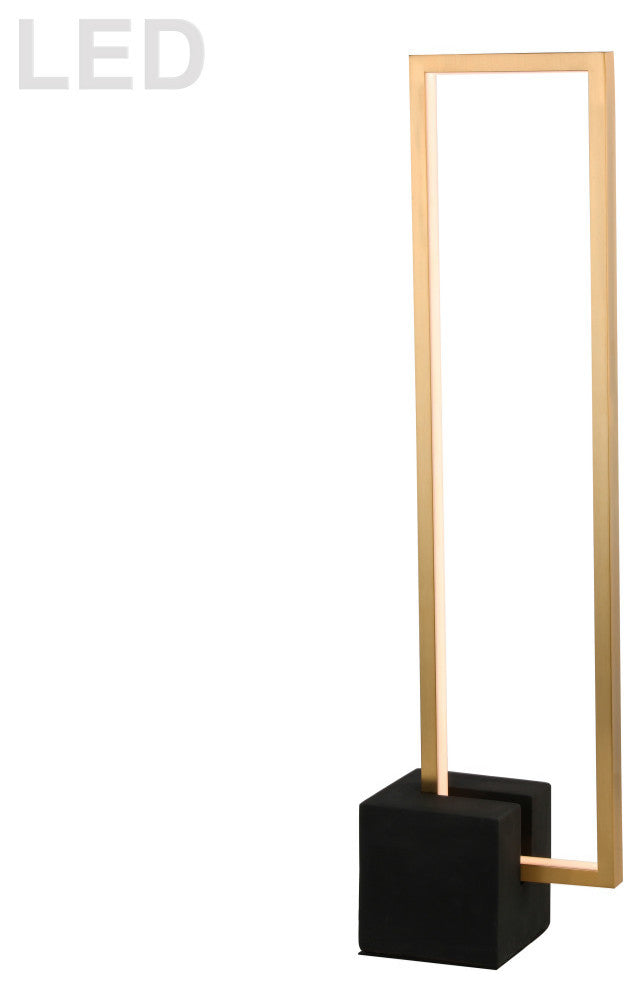 Florence LED Table Lamp 22W Aged Brass Finish Matte Black Concrete Base