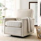 Armchair Accent Swivel Chair, Fabric, Beige, Modern, Living Lounge Hospitality