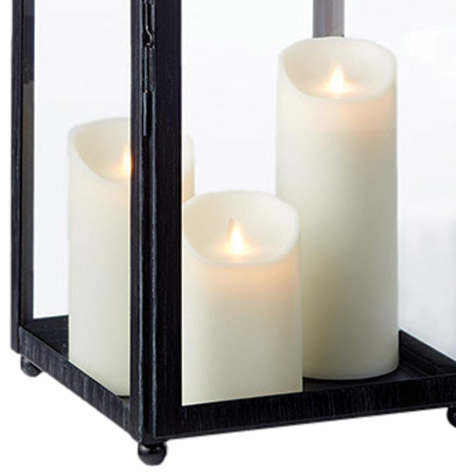 Classic Tall Carriage Antique Style Candle Lantern Black Metal Outdoor Patio