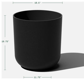 Pure Series Kona Planter, Black, 20 Inches, 1 Pack