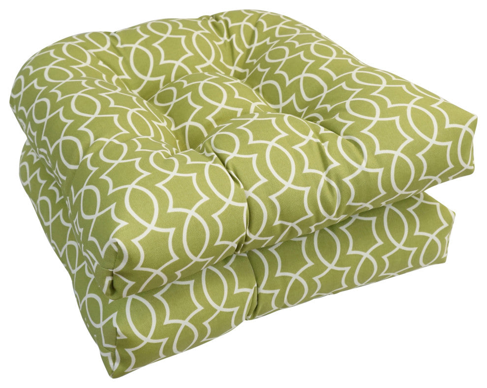 19" U-Shaped Dining Chair Cushions, Set of 2, Titan Kiwi