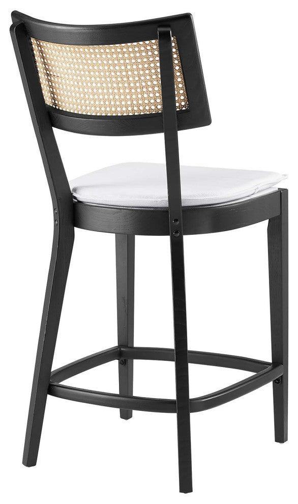 Caledonia Wood Counter Stools - Set of 2 in Black White