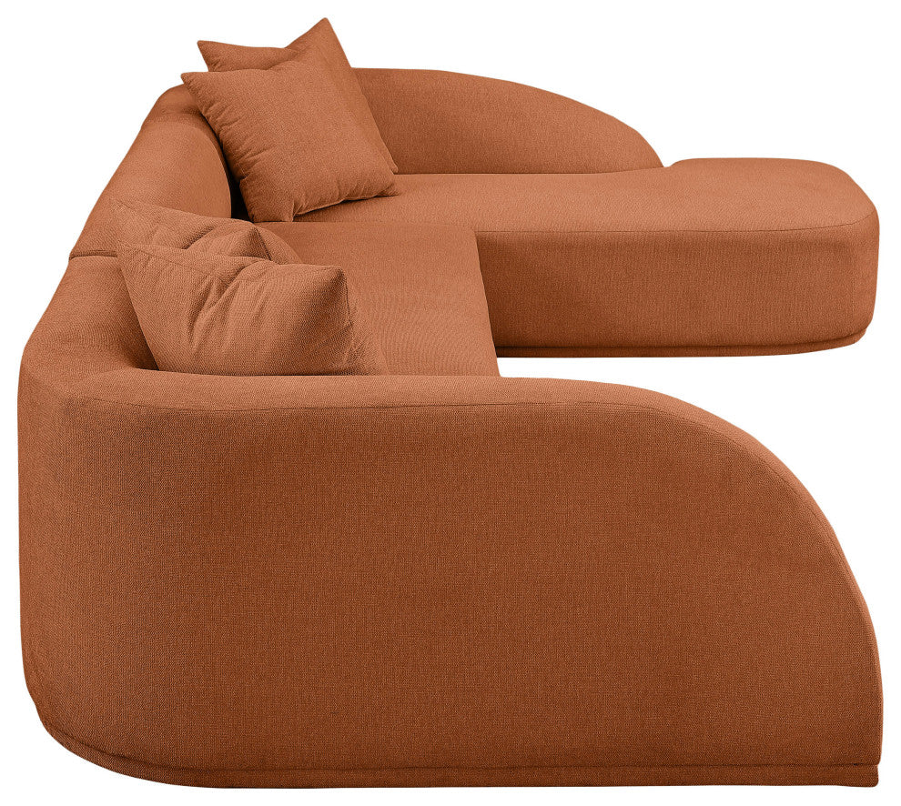 Rita Upholstered 3pc. Sectional, Cognac