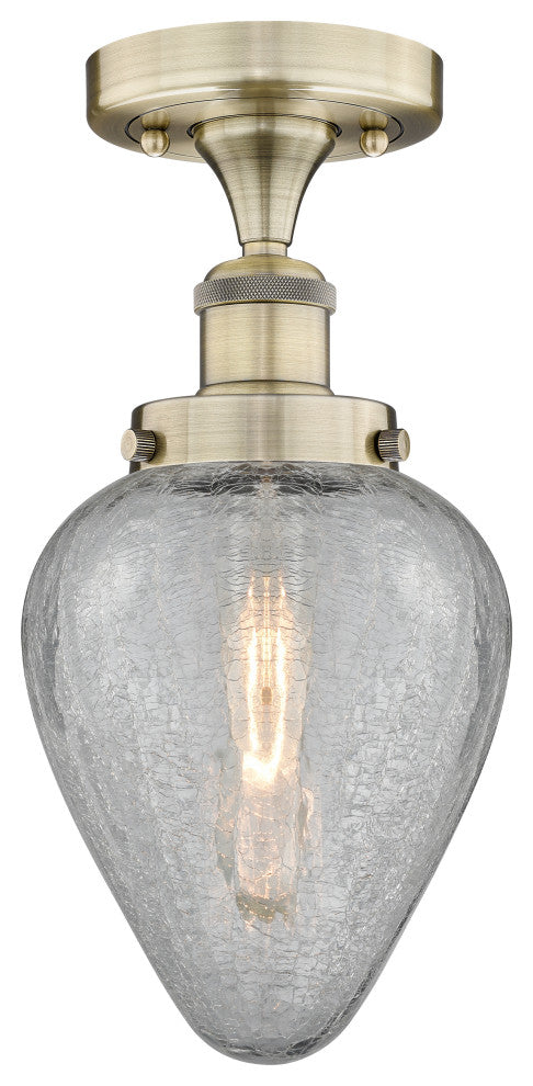 Innovations Geneseo 1 6" Semi-Flush Mount Antique Brass