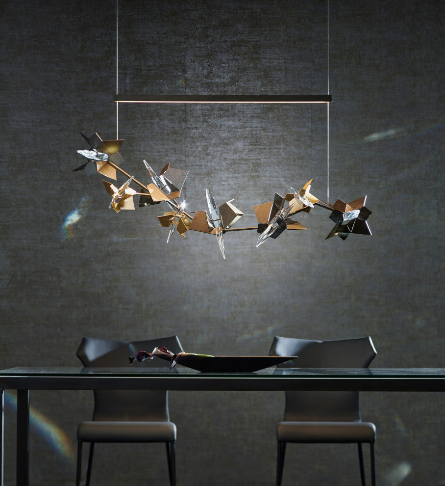 Belladonna LED Pendant, Dark Smoke With Soft Gold Accent