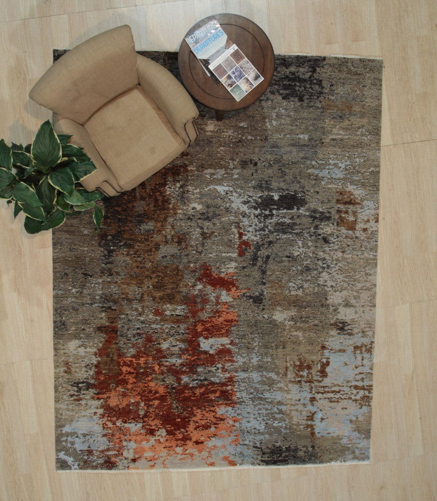 LT. GRAY Contemporary Abstract Galaxy Area Rug