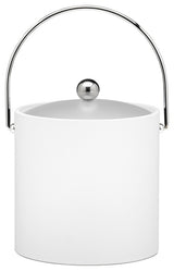 Kraftware Metal and Chrome Ice Bucket, White