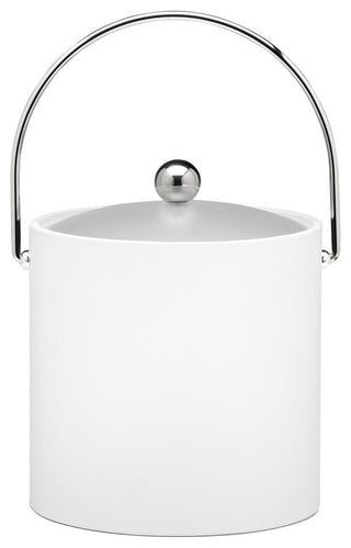 Kraftware Metal and Chrome Ice Bucket, White