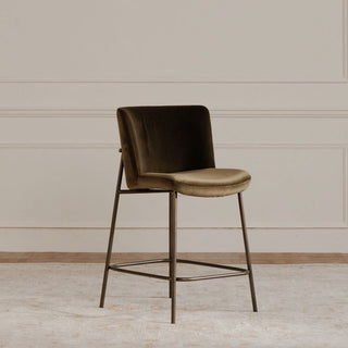 Early Counter Stool Faux Green Mohair