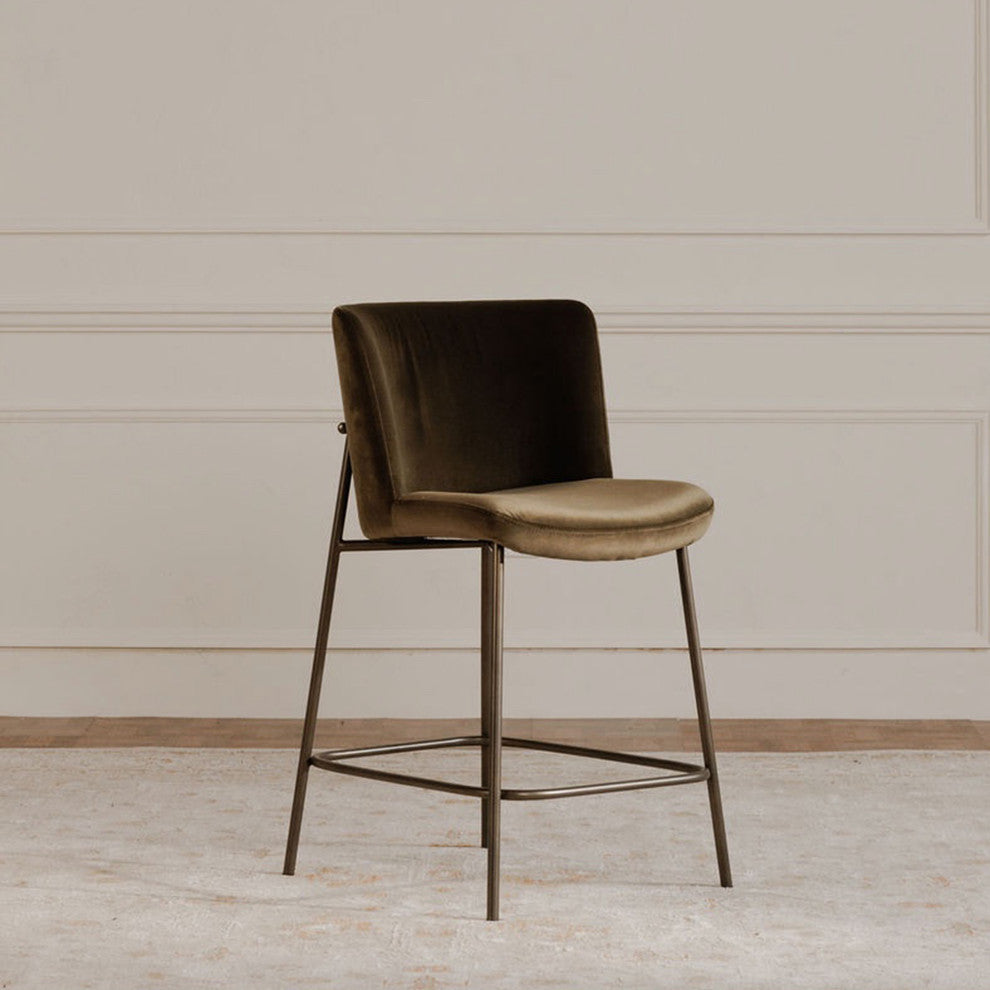 Early Counter Stool Faux Green Mohair