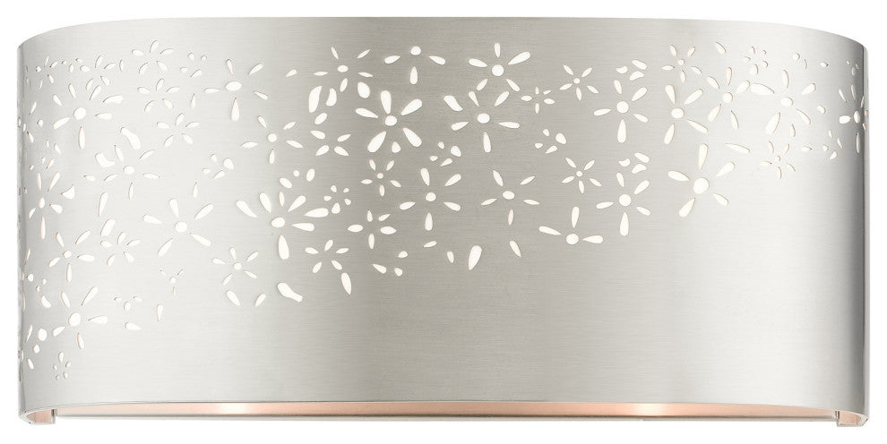 Brushed Nickel Stylish, Transitional, Intricate, Urban Vanity Sconce