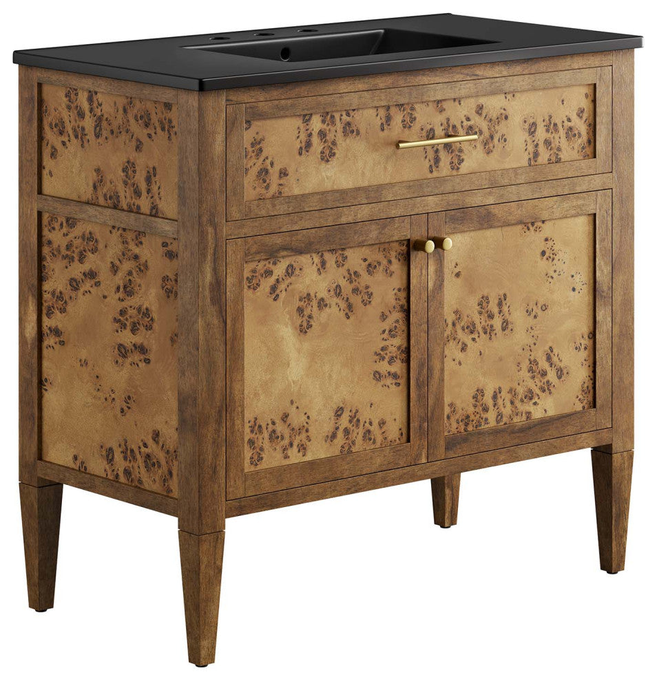 Elysian 36" Wood Bathroom Vanity - Black Brown