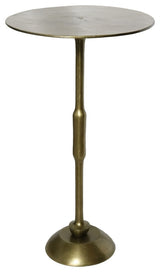 Classic Minimalist Gold Brass Metal Round Table | Simple Slender Pedestal Accent