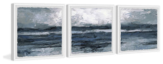 Dark Vast Ocean Triptych, 54"x18"