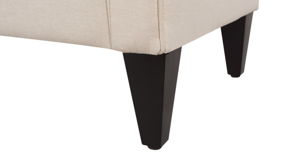 Jacqueline 58" Tufted Storage Bench, Sky Neutral Beige Polyester