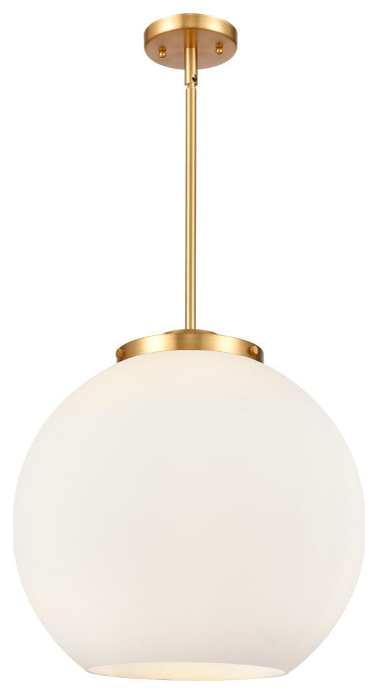 Athens Pendant, Satin Gold, Matte White, Matte White