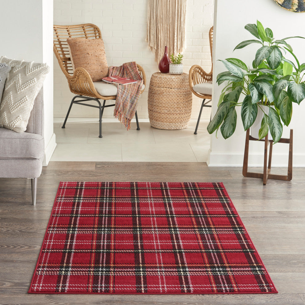 Nourison Grafix 3' x 5' Red Rustic Indoor Area Rug