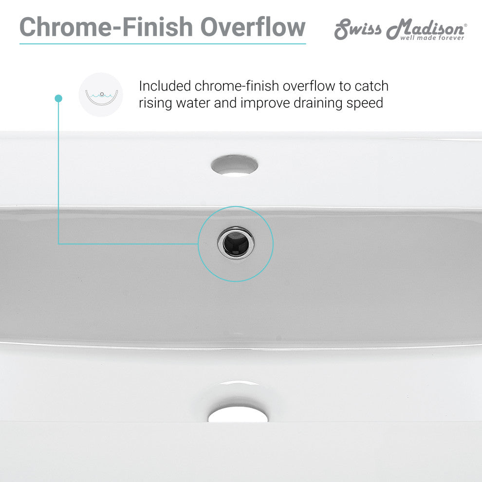 Ceramic Vanity Top 24" With Single Faucet Hole, Glossy White