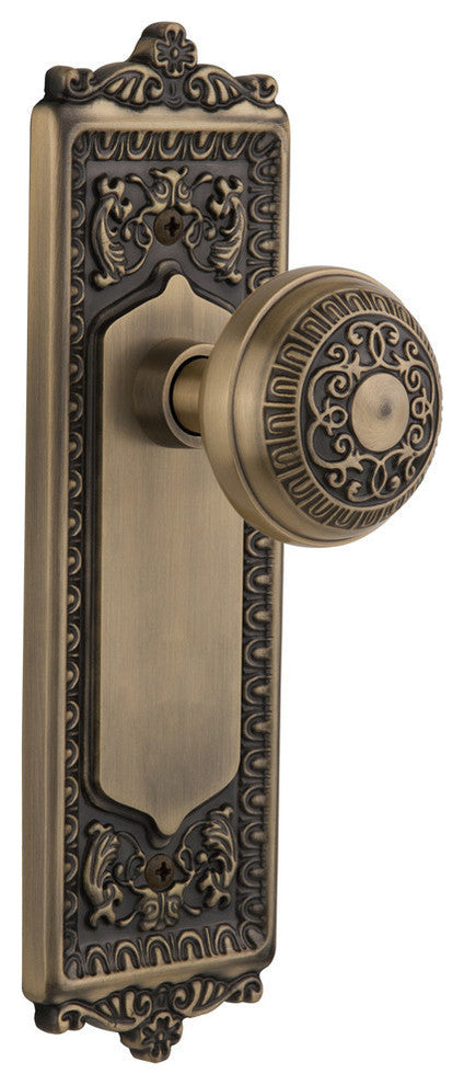 Single Egg & Dart Plate With Egg & Dart Knob, Polished Brass, Antique Brass, Sin