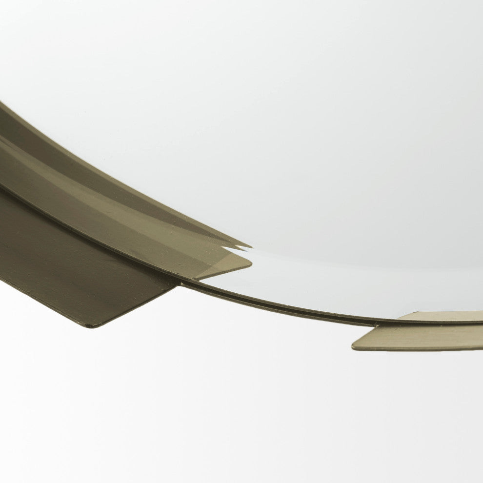 Adrianna 24.4" Gold Metal Round Mirror