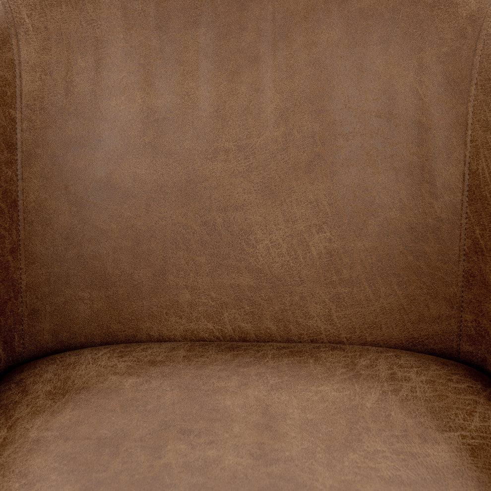 Halstead Upholstered Fabric Dining Chair, Cognac Leather