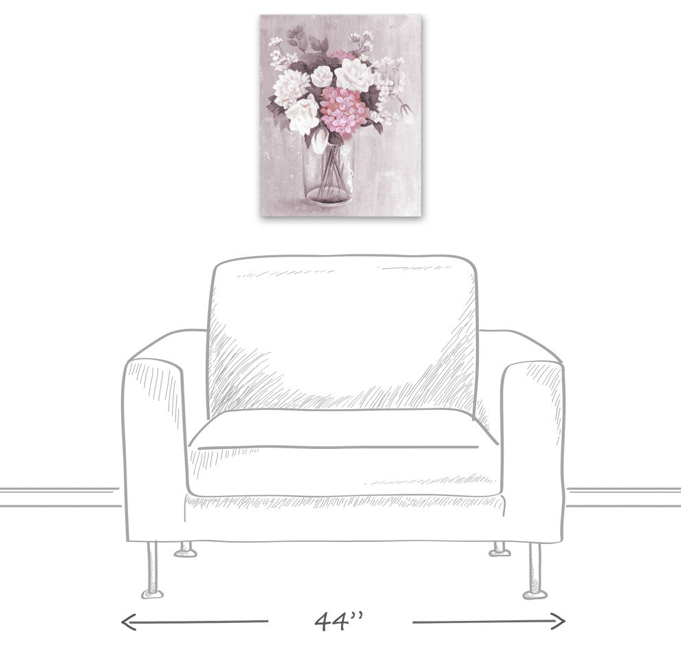 Romantic Floral Bouquet 16x20 Canvas Wall Art