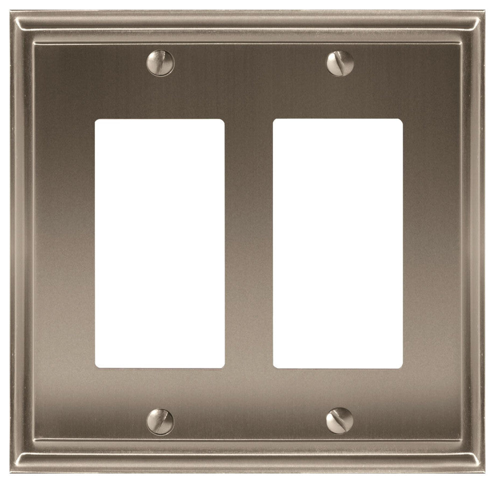 Amerock Double Rocker Wall Plate, Satin Nickel