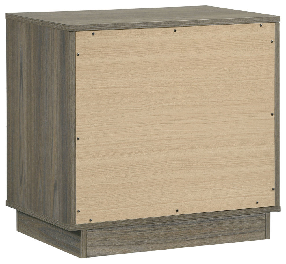 Fenwick 2-drawer Nightstand Bedside Table Grey Oak
