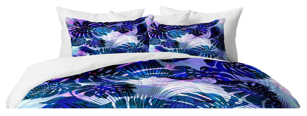 Deny Designs Schatzi Brown Motuu Tropical Blue Duvet Cover Set