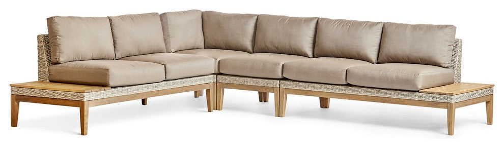 Seneca Falls 5-Piece Patio Sectional, Canvas Crimson