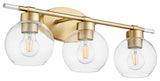 Quorum 5317-3-80 Three Light Vanity, Aged Brass Finish