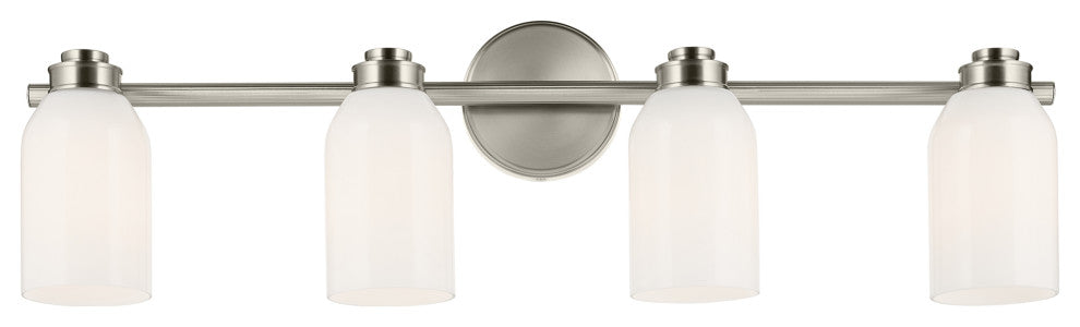 31" 4-Light Vanity Light With White Opal Glass
