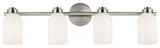 31" 4-Light Vanity Light With White Opal Glass