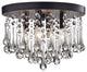 Bella 4-Light Clear Crystal Drops Flush Mount in Black Finish