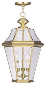 Georgetown Outdoor Chain-Hang Light, Polished Brass