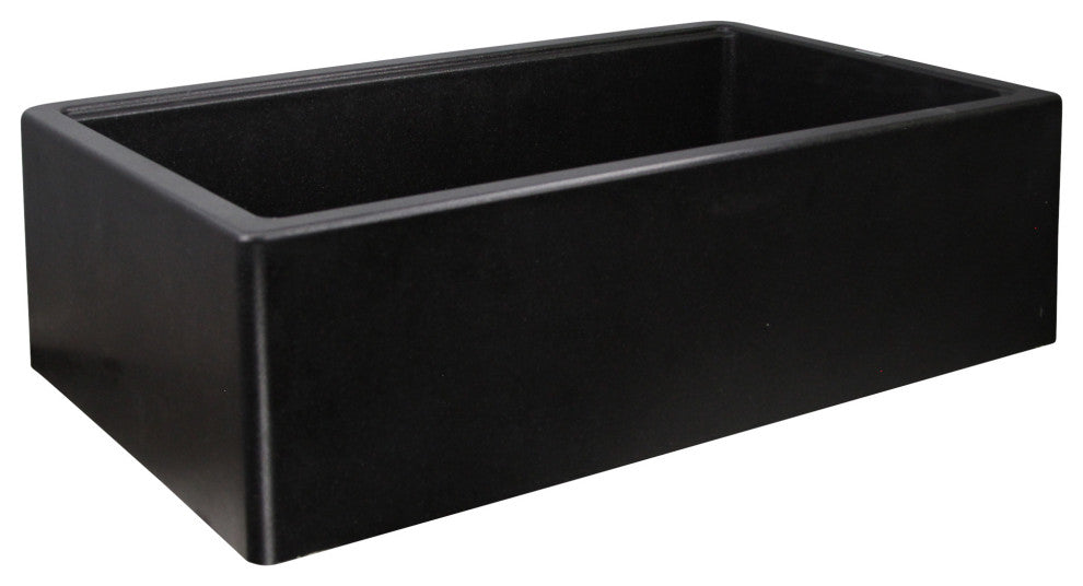 Nantucket Sinks 33" Workstation Granite Composite Apron Sink, Black