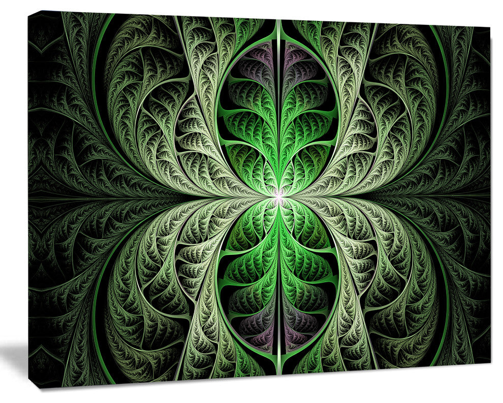 Fabulous Green Fractal Texture, Abstract Canvas Art Print, 20x12