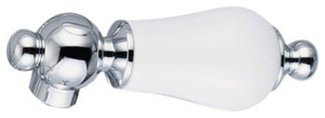 Elegant Spout Wall Mount Vessel/Lavatory Faucet, Porcelain lever handles