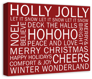 Christmas Sayings Red 2 16x20 Canvas Wall Art