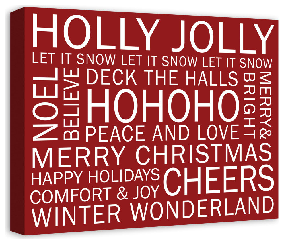 Christmas Sayings Red 2 16x20 Canvas Wall Art