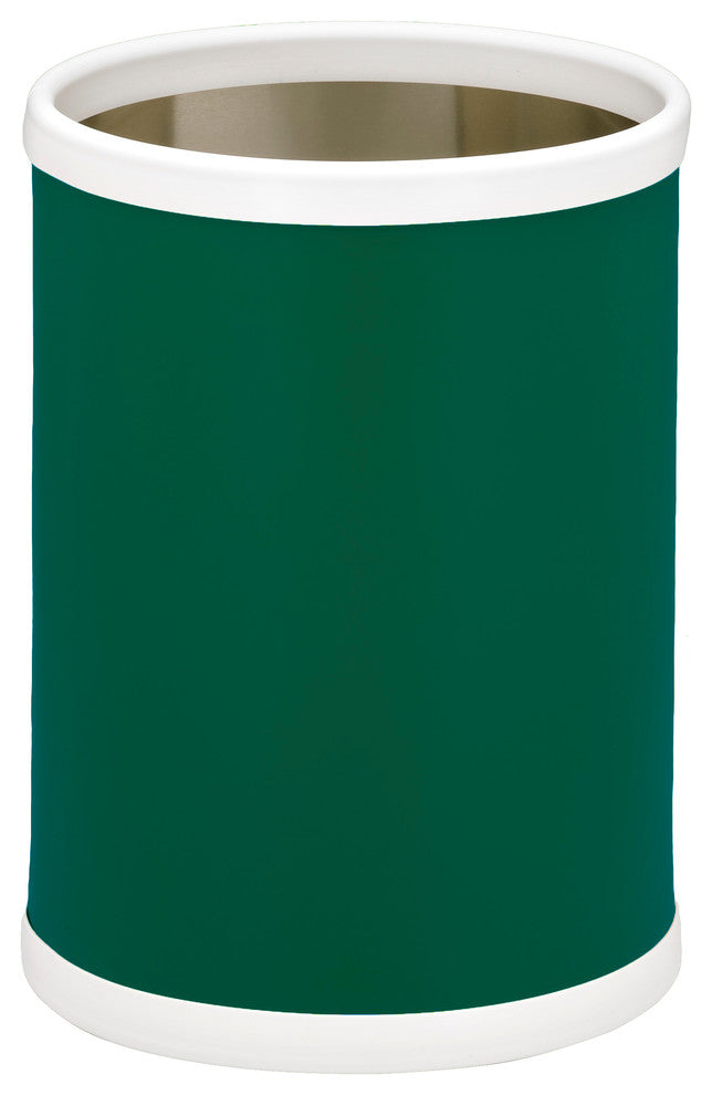 Kraftware Round Wastebasket, Dark Green